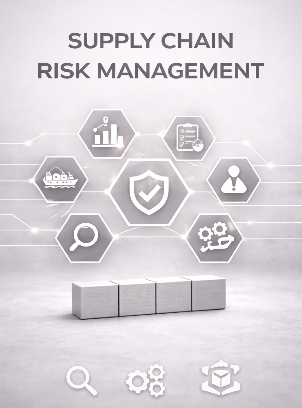 supply chain risk management concept illustration with icons