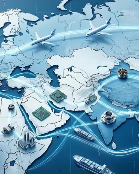 EU drone motor supply chain map EU drone motor supply chain map showing component flow from Asian manufacturers to European drone assembly — brushless motors, logistics routes, and U-Space regulatory context